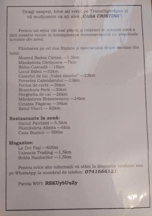 Casa Cristina Hotel Cîrţişoara Bagian luar foto